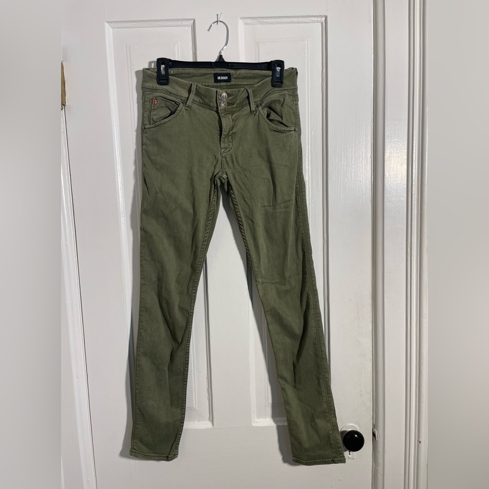 Hudson Skinny Jeans Olive Green​